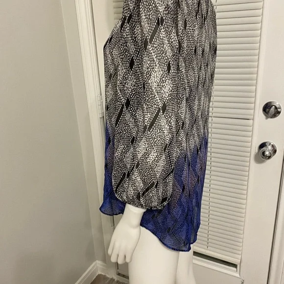 I.N. Studio Ombre Blouse Women SZ L White/Grey/Purple - Picture 6 of 10